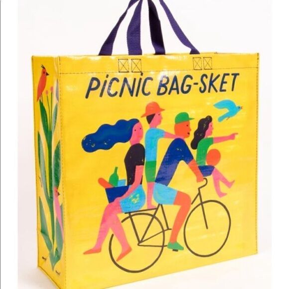 Blue Q Shopper tote  - Picnic Bag-sket Basket Bicycle Cycling - Picture 2 of 16
